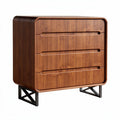 Wooden storage chest with three drawers and metal legs 60 x 40 x 70cm