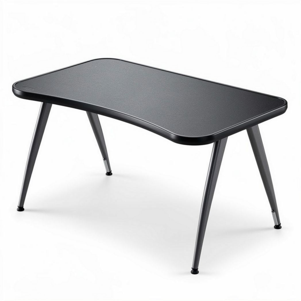 Black rectangular desk with metal legs suitable for home office use 120 x 60 x 75cm