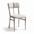 Upholstered dining chair with metal frame and leather accent 45 x 45 x 85cm