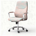 Ergonomic office chair with pastel fabric upholstery and chrome base 60 x 60 x 100cm