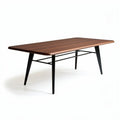 Modern rectangular dining table in walnut finish 180 x 90 x 75cm with sleek black legs